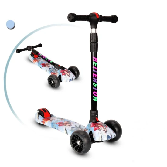Rett Brand Wholesale 3 Flashing Wheels Kids Scooter Foldable Adjustable Height Children Kick Scooter